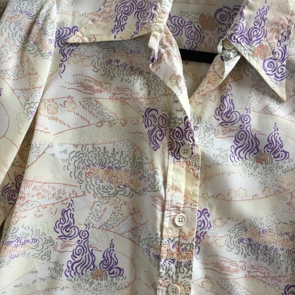 Vintage print Western Button Down Blouse - Picture 2 of 3
